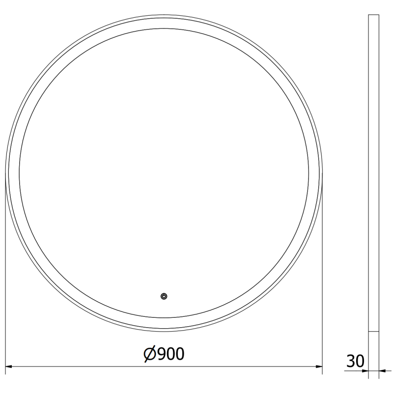 Mexen Esso koupelnové kulaté zrcadlo osvětlené, průměr 90 cm, LED 6000K, proti mlžení, zlatý rám - 9825-090-090-611-50