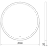 Mexen Esso kulaté podsvícené koupelnové zrcadlo, průměr 90 cm, LED 6000K, antifog, zlatý rám - 9825-090-090-611-50