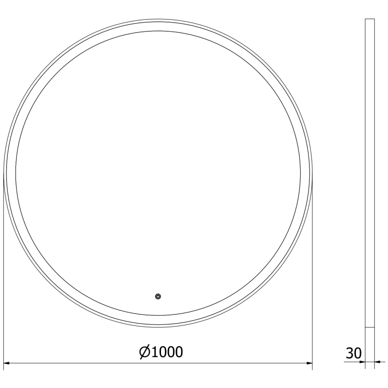 Mexen Esso koupelnové zrcadlo podsvícené, kulaté 100 cm, LED 6000K, antipára, zlatý rám - 9825-100-100-611-50
