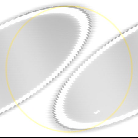 Mexen Esso osvětlené koupelnové zrcadlo, kulaté 70 cm, LED 6000K, antivapor, zlatý rám - 9825-070-070-611-50