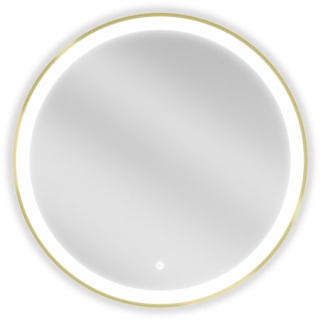 Mexen Esso podsvícené koupelnové zrcadlo, kulaté 70 cm, LED 6000K, proti mlze, zlatý rám - 9825-070-070-611-50