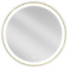 Mexen Esso koupelnové zrcadlo osvětlené, kulaté 80 cm, LED 6000K, proti zamlžení, zlatý rám - 9825-080-080-611-50