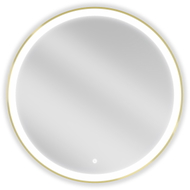 Mexen Esso kulaté osvětlené koupelnové zrcadlo, průměr 80 cm, LED 6000K, anti-pára, zlatý rám - 9825-080-080-611-50