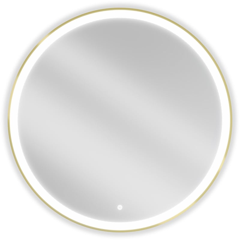 Mexen Esso kulaté podsvícené koupelnové zrcadlo, průměr 90 cm, LED 6000K, antifog, zlatý rám - 9825-090-090-611-50