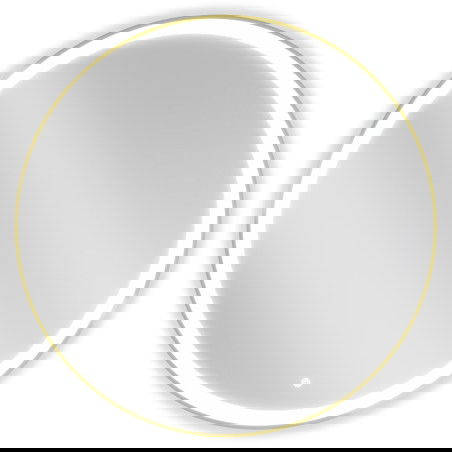 Mexen Esso koupelnové kulaté zrcadlo osvětlené, průměr 90 cm, LED 6000K, proti mlžení, zlatý rám - 9825-090-090-611-50