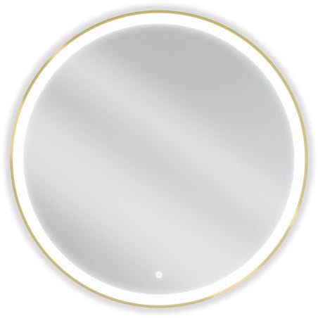 Mexen Esso kulaté podsvícené koupelnové zrcadlo, průměr 90 cm, LED 6000K, antifog, zlatý rám - 9825-090-090-611-50