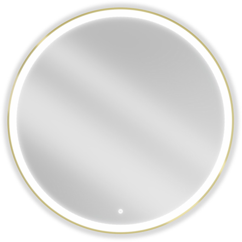 Mexen Esso kulaté podsvícené koupelnové zrcadlo, 100 cm, LED 6000K, antipára, zlatý rám - 9825-100-100-611-50