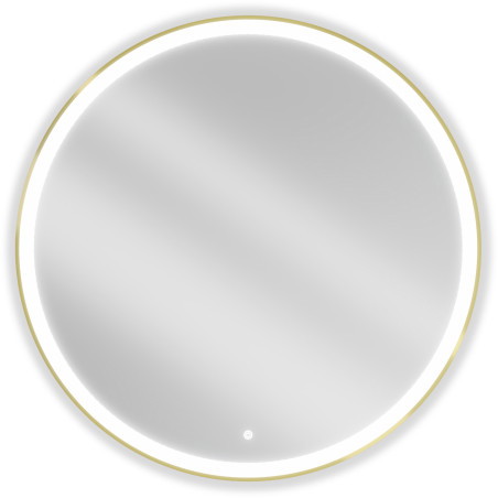 Mexen Esso koupelnové zrcadlo osvětlené, kulaté 100 cm, LED 6000K, proti mlze, zlatý rám - 9825-100-100-611-50