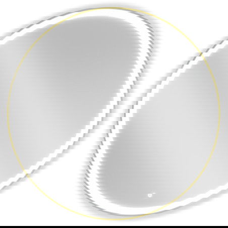 Mexen Esso koupelnové zrcadlo podsvícené, kulaté 100 cm, LED 6000K, antipára, zlatý rám - 9825-100-100-611-50