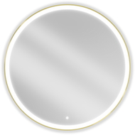 Mexen Esso kulaté podsvícené koupelnové zrcadlo, 100 cm, LED 6000K, antipára, zlatý rám - 9825-100-100-611-50