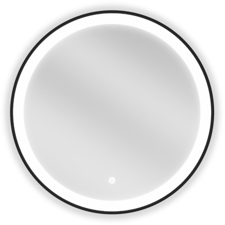 Mexen Esso koupelnové zrcadlo s podsvícením, kulaté 60 cm, LED 6000K, antifog, černý rám - 9825-060-060-611-70