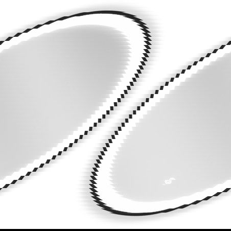 Mexen Esso kulaté koupelnové zrcadlo s podsvícením, 60 cm, LED 6000K, proti zamlžování, černý rám - 9825-060-060-611-70