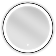 Mexen Esso koupelnové zrcadlo s podsvícením, kulaté 60 cm, LED 6000K, antifog, černý rám - 9825-060-060-611-70