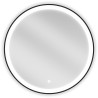 Mexen Esso kulaté podsvícené koupelnové zrcadlo, 70 cm, LED 6000K, protimlžicí, černý rám - 9825-070-070-611-70