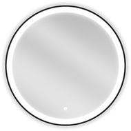 Mexen Esso osvětlené koupelnové zrcadlo, kulaté 70 cm, LED 6000K, proti mlhy, černý rám - 9825-070-070-611-70