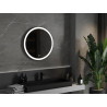 Mexen Esso kulaté podsvícené koupelnové zrcadlo, 70 cm, LED 6000K, protimlžicí, černý rám - 9825-070-070-611-70