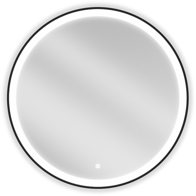 Mexen Esso koupelnové zrcadlo podsvícené, kulaté 80 cm, LED 6000K, proti zamlžení, černý rám - 9825-080-080-611-70