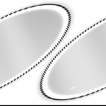 Mexen Esso koupelnové zrcadlo podsvícené, kulaté 80 cm, LED 6000K, proti mlze, černý rám - 9825-080-080-611-70