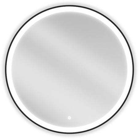 Mexen Esso koupelnové zrcadlo podsvícené, kulaté 80 cm, LED 6000K, proti zamlžení, černý rám - 9825-080-080-611-70