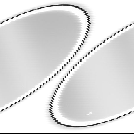 Mexen Esso kulaté koupelnové zrcadlo s podsvícením, kulaté 90 cm, LED 6000K, proti zamlžení, černý rám - 9825-090-090-611-70