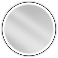 Mexen Esso koupelnové zrcadlo s podsvícením, kulaté 90 cm, LED 6000K, antipára, černý rám - 9825-090-090-611-70