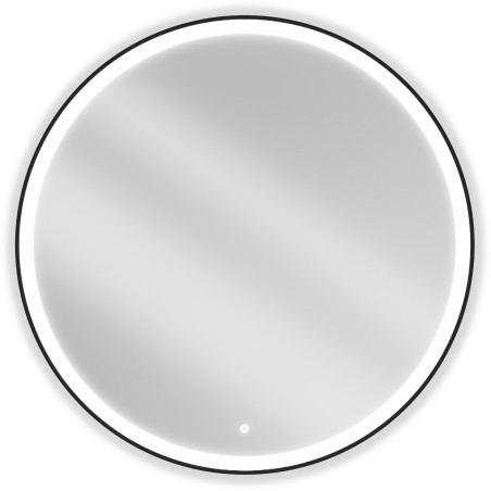 Mexen Esso koupelnové zrcadlo osvětlené, kulaté 100 cm, LED 6000K, proti zamlžení, černý rámeček - 9825-100-100-611-70