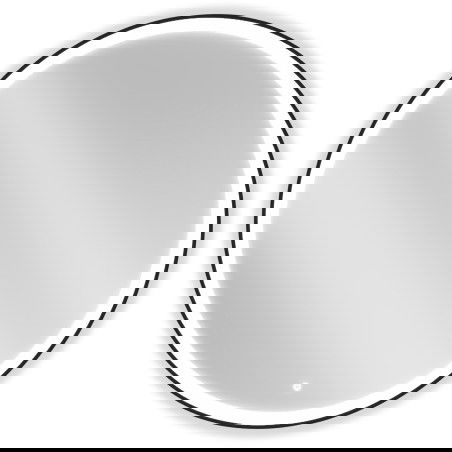 Mexen Esso osvětlované koupelnové zrcadlo, kulaté 100 cm, LED 6000K, anti-pára, černý rám - 9825-100-100-611-70