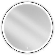 Mexen Esso koupelnové zrcadlo osvětlené, kulaté 100 cm, LED 6000K, proti zamlžení, černý rámeček - 9825-100-100-611-70