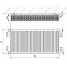 Mexen C33 deskový radiátor 600 x 1300 mm, boční připojení, 3035 W, antracit - W433-060-130-66