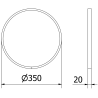 Mexen Loft kulaté koupelnové zrcadlo 35 cm, rám v kartáčovaném zlatém provedení - 9850-035-035-000-50