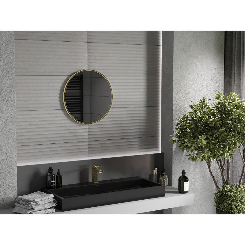 Mexen Loft kulaté koupelnové zrcadlo 45 cm, zlatý rám - 9850-045-045-000-50