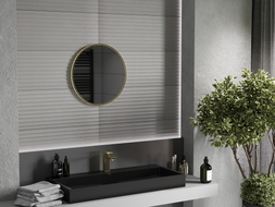 Mexen Loft kulaté koupelnové zrcadlo 50 cm, rám v kartáčovaném zlatém provedení - 9850-050-050-000-50