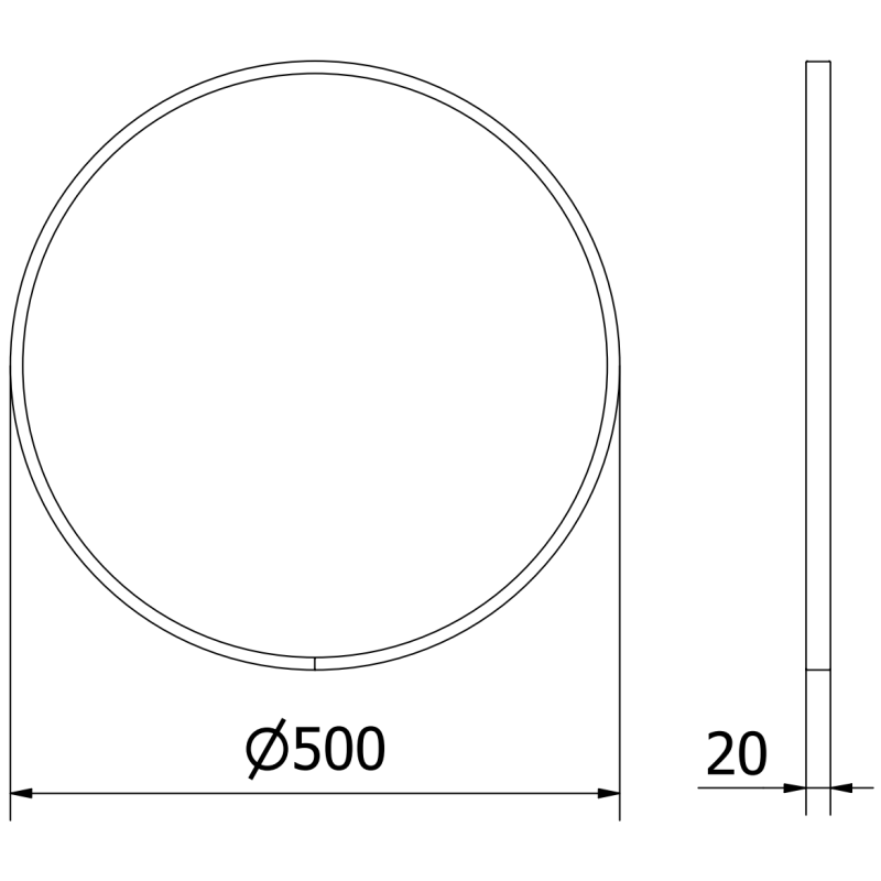 Mexen Loft kulaté koupelnové zrcadlo 50 cm, zlatý rám - 9850-050-050-000-50