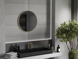 Mexen Loft kulaté koupelnové zrcadlo 60 cm, zlatý rám - 9850-060-060-000-50
