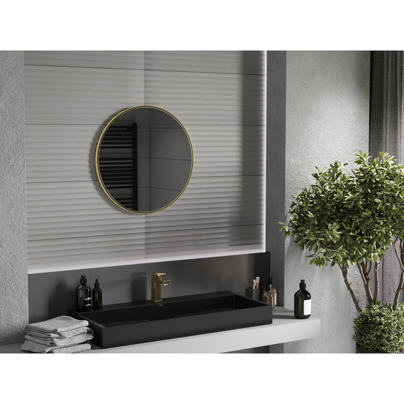 Mexen Loft kulaté koupelnové zrcadlo 65 cm, zlatý rám - 9850-065-065-000-50