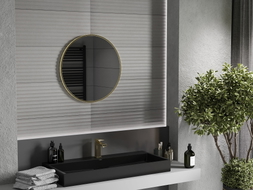 Mexen Loft kulaté koupelnové zrcadlo 65 cm, zlatý rám - 9850-065-065-000-50