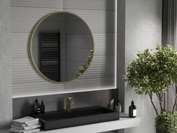 Mexen Loft kulaté koupelnové zrcadlo 90 cm, zlatý rám - 9850-090-090-000-50