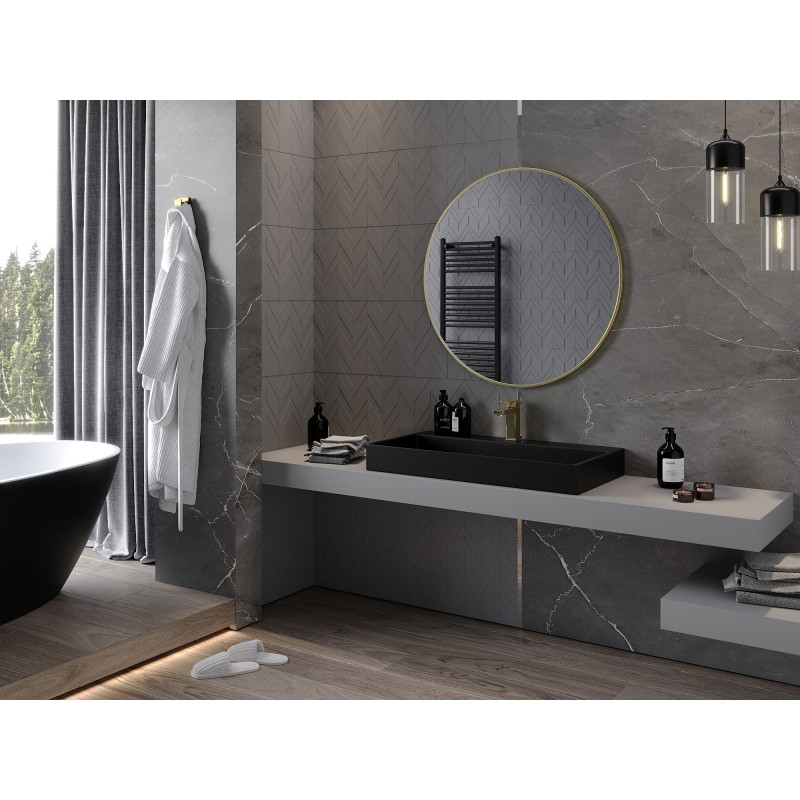 Mexen Loft kulaté koupelnové zrcadlo 90 cm, zlatý rám - 9850-090-090-000-50