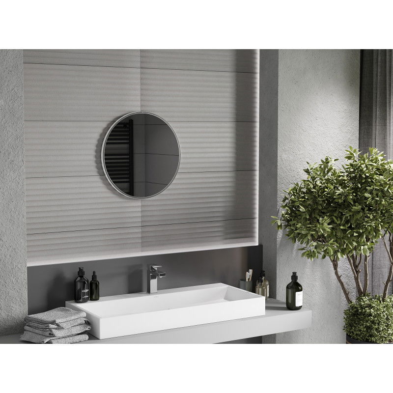 Mexen Loft kulaté koupelnové zrcadlo 30 cm, rám inox - 9850-030-030-000-10