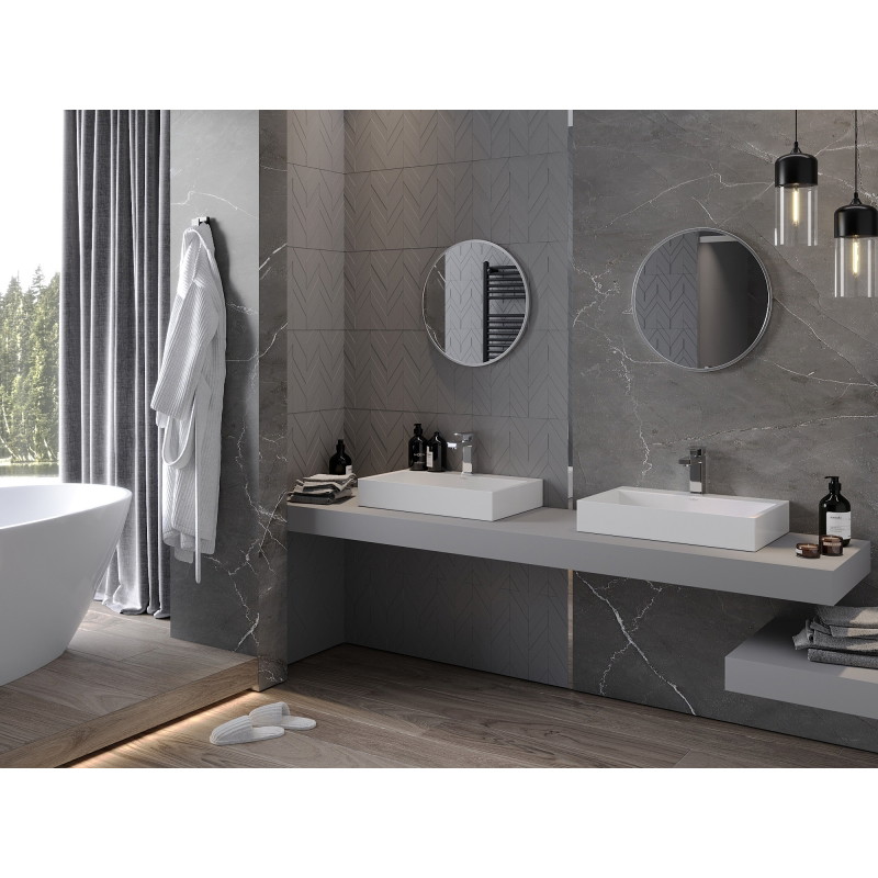 Mexen Loft kulaté koupelnové zrcadlo 30 cm, rám z nerezové oceli - 9850-030-030-000-10