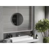 Mexen Loft kulaté koupelnové zrcadlo 60 cm, rám inox - 9850-060-060-000-10