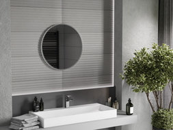 Mexen Loft kulaté koupelnové zrcadlo 60 cm, rám inox - 9850-060-060-000-10