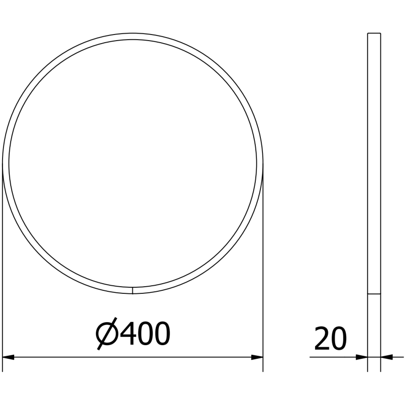 Mexen Loft koupelnové zrcadlo kulaté 40 cm, bílý rám - 9850-040-040-000-20