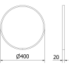 Mexen Loft koupelnové zrcadlo kulaté 40 cm, bílý rám - 9850-040-040-000-20