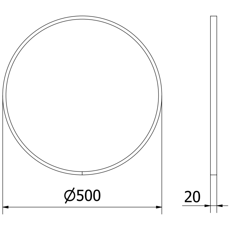 Mexen Loft kulaté koupelnové zrcadlo 50 cm, bílý rám - 9850-050-050-000-20