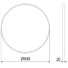 Mexen Loft kulaté koupelnové zrcadlo 60 cm, bílý rám - 9850-060-060-000-20