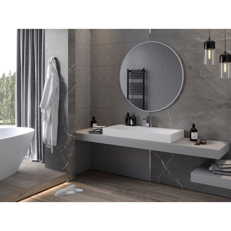 Mexen Loft kulaté koupelnové zrcadlo 100 cm, bílý rám - 9850-100-100-000-20