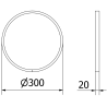Mexen Loft kulaté koupelnové zrcadlo 30 cm, černý rámeček - 9850-030-030-000-70