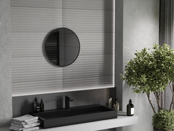 Mexen Loft kulaté koupelnové zrcadlo 45 cm, černý rám - 9850-045-045-000-70