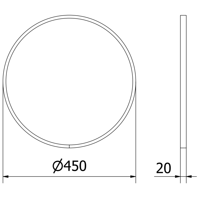 Mexen Loft zrcadlo koupelnové kulaté 45 cm, černý rám - 9850-045-045-000-70
